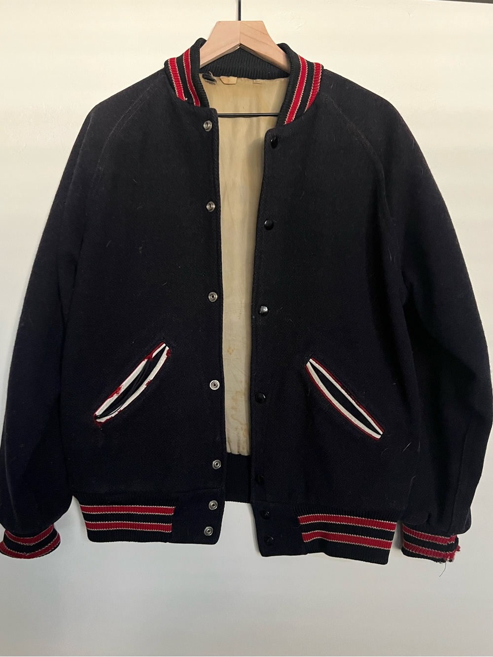 Vintage 1960’s Wool Varsity Jacket with Red Trim